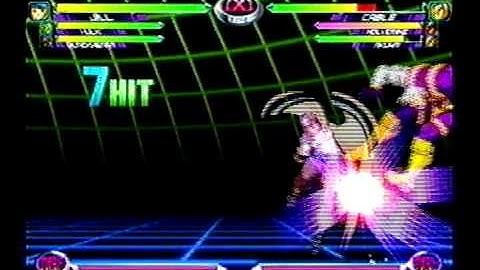 MvC2: Jill multi-fierce combo into dash under reset, then AC into super