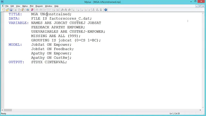 Mplus MGA Multigroup Analysis
