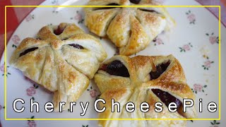 Easy And Quick Cherry Cheese Pie Puff Pastry Snacks