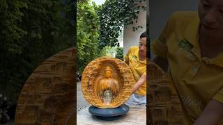 Sacred Wooden Buddha Carving Divine Buddha in Wood Art #buddha #statue #buddhi art #workout #work