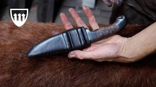 Forging the Owl hunting knife, part 3, making the scabbard.