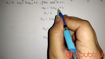 Find the first four terms of the sequence defined by a_1=3\\ a n d\\ a_n=3a_(n-1)+2\n, for all n...