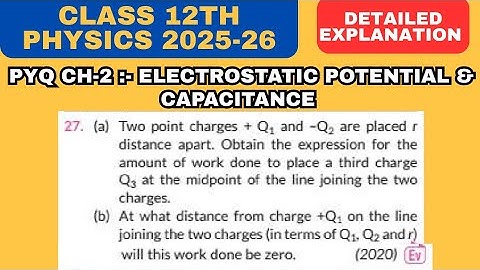Two point charges +Q₁ and –Q₂ are placed r distance apart. Obtain the expression for the amount...