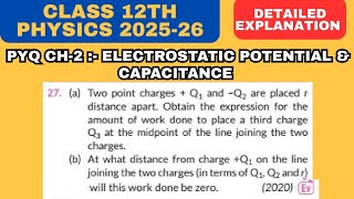 Two point charges +Q₁ and –Q₂ are placed r distance apart. Obtain the expression for the amount...