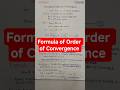 Formula Order of Convergence #shorts #short #shortsfeed #trending #trendingshorts #viral #viralvideo