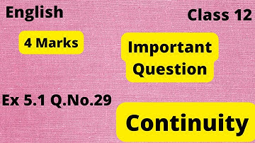 Ex 5.1 Q29 |Continuity and Differentiability in English|2nd puc Maths|Class12