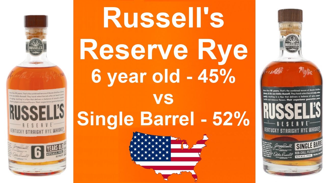 Russell's Reserve 6 year old Rye with 45% vs Russell's Reserve Single Barrel  with 52% - WhiskyJason