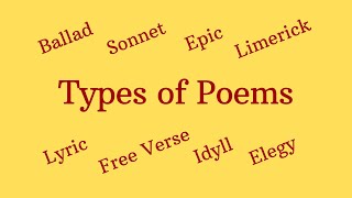 Different Types Of Poems In English
