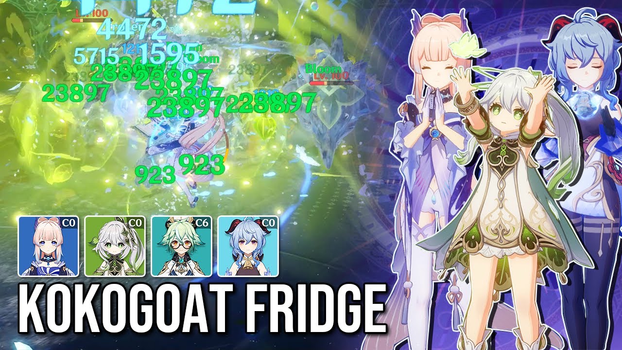 KOKOGOAT: Kokomi-Ganyu Fridge with Nahida [3.2 Abyss Showcase]