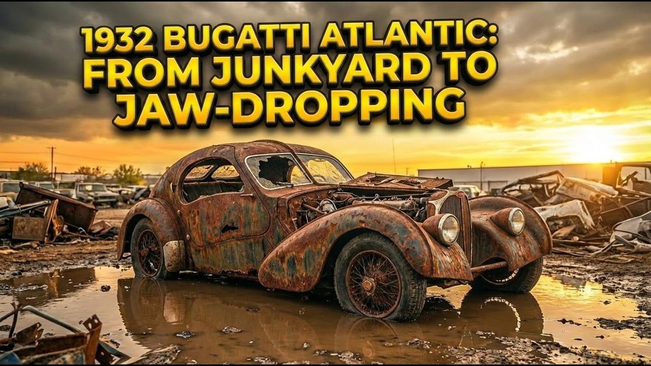 1932 Bugatti atlantic from junkyard to jaw droping #viralvideo #mustwat#carrestoration #restoration