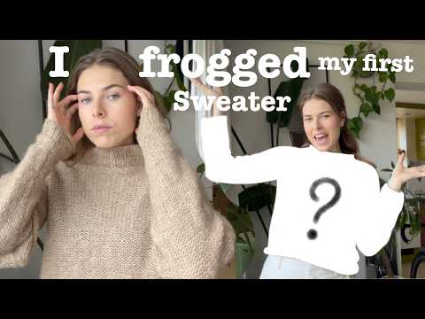I REPURPOSED YARN FROM MY FIRST KNIT TO MAKE SOMETHING NEW ✨ A FROGGING EXPERIMENT - KNIT VLOG