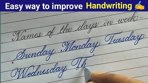 names of the days in week | cursive handwriting beginners and students