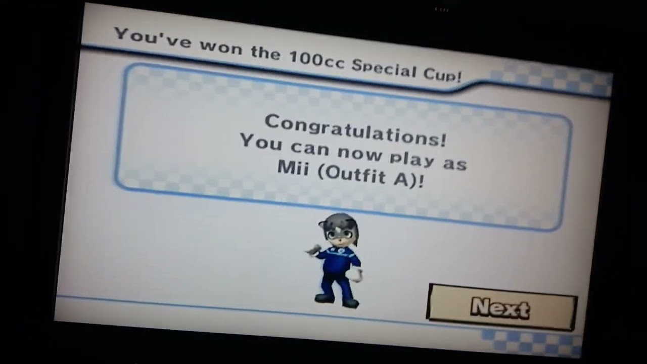 Mario Kart Wii - Unlocking Mii (Outfit A)