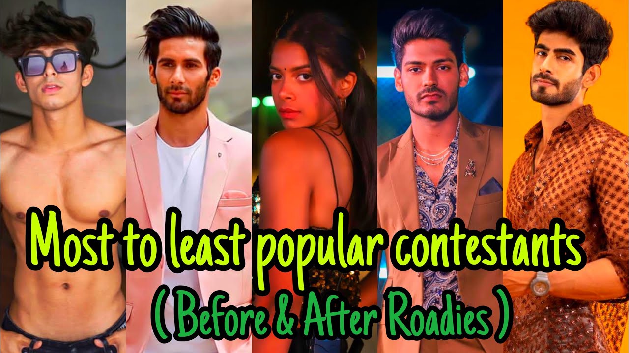 MOST TO LEAST POPULAR ROADIES CONTESTANTS (BEFORE & AFTER ROADIES