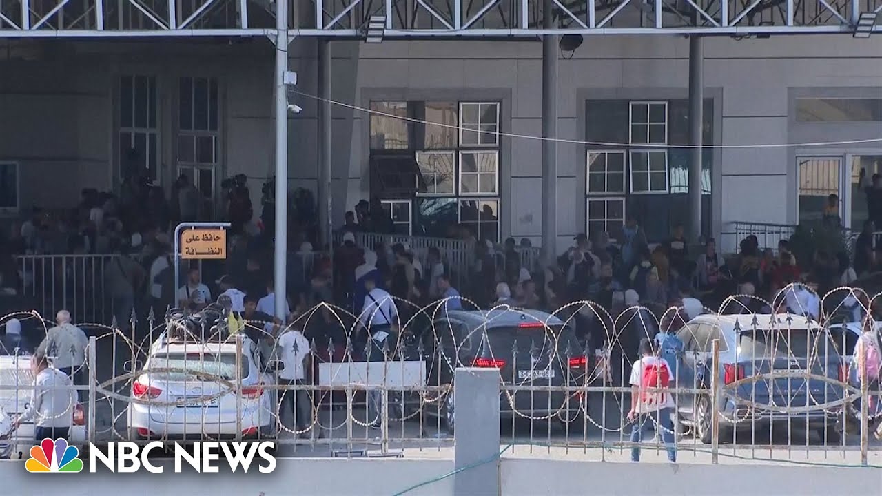 Video shows civilians entering the Rafah crossing to Egypt from Gaza