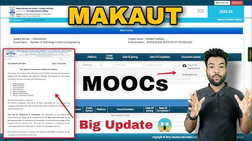 MAKAUT MOOCs Big Update | New Notice | How to Upload MOOCs Certificate | It