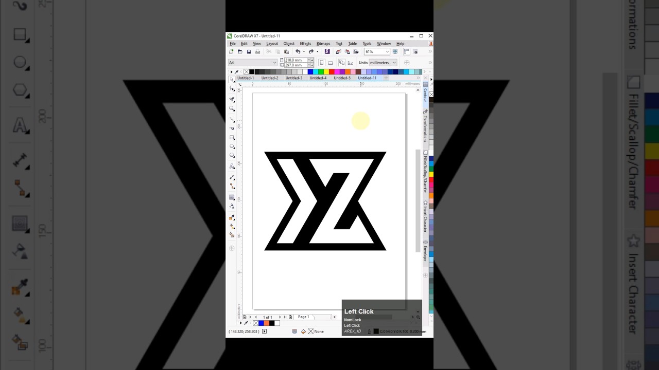Letter YZ  Monogram Logo Design in Coreldraw 