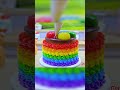 Colorful cream donut! #shorts #cake #minicake #rainbowcake #colorfulsweets #tinycake #cakeshorts