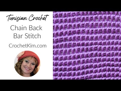 Tunisian Crochet Chain Back Bar Stitch Left Handed Tutorial by Kim Guzman