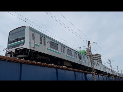 【E501系が快速運転！？】常磐線E501系K701編成(9651M Jヴィレッジ行き)いわきー草野間の夏井川橋梁を通過