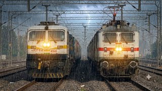 Dangerous WAP4 Tejas Double Decker Rajdhani Mumbai Duronto attacks Palghar at flat 130 Kmph