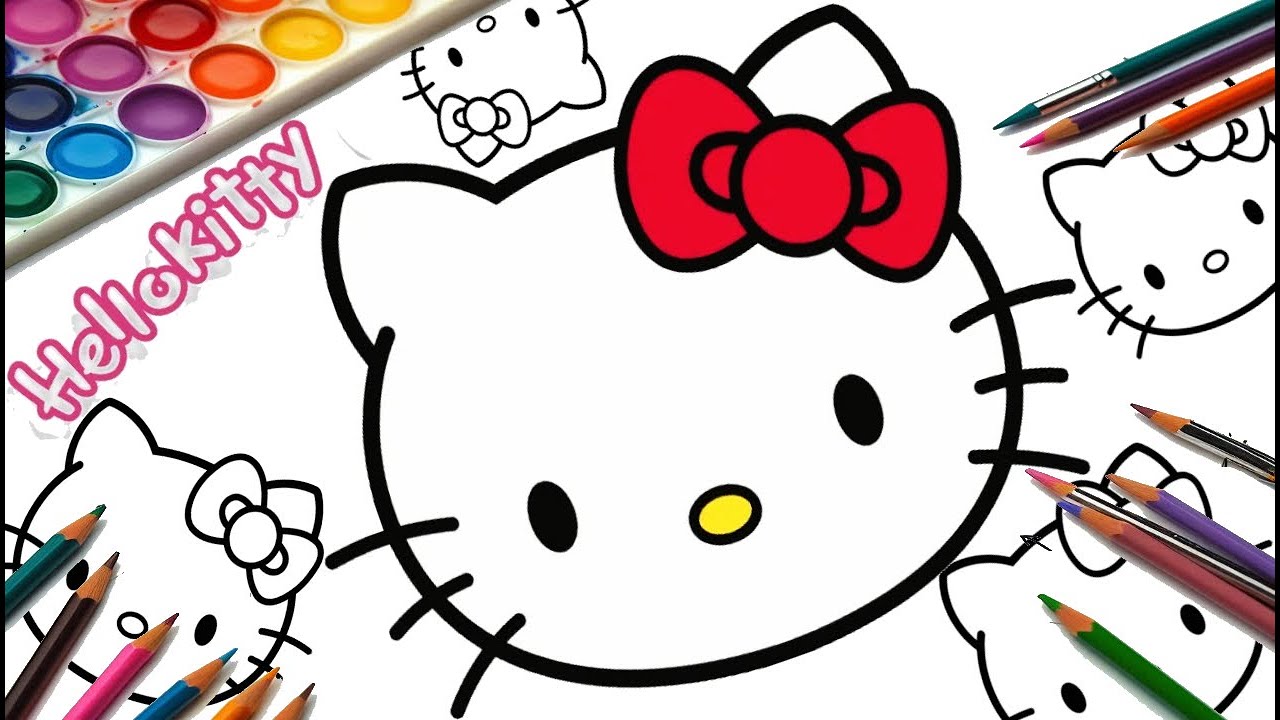Cute Hello Kitty Drawing for kids | Painting & Coloring for kids # ...