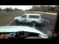 Crazy guy terrorizing truck driver