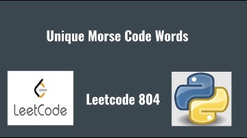 Leetcode 804: Unique Morse Code Words