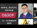 Цена на нефть, золото XAUUSD, курс доллар рубль USD/RUB. Форекс прогноз на 12-13 января