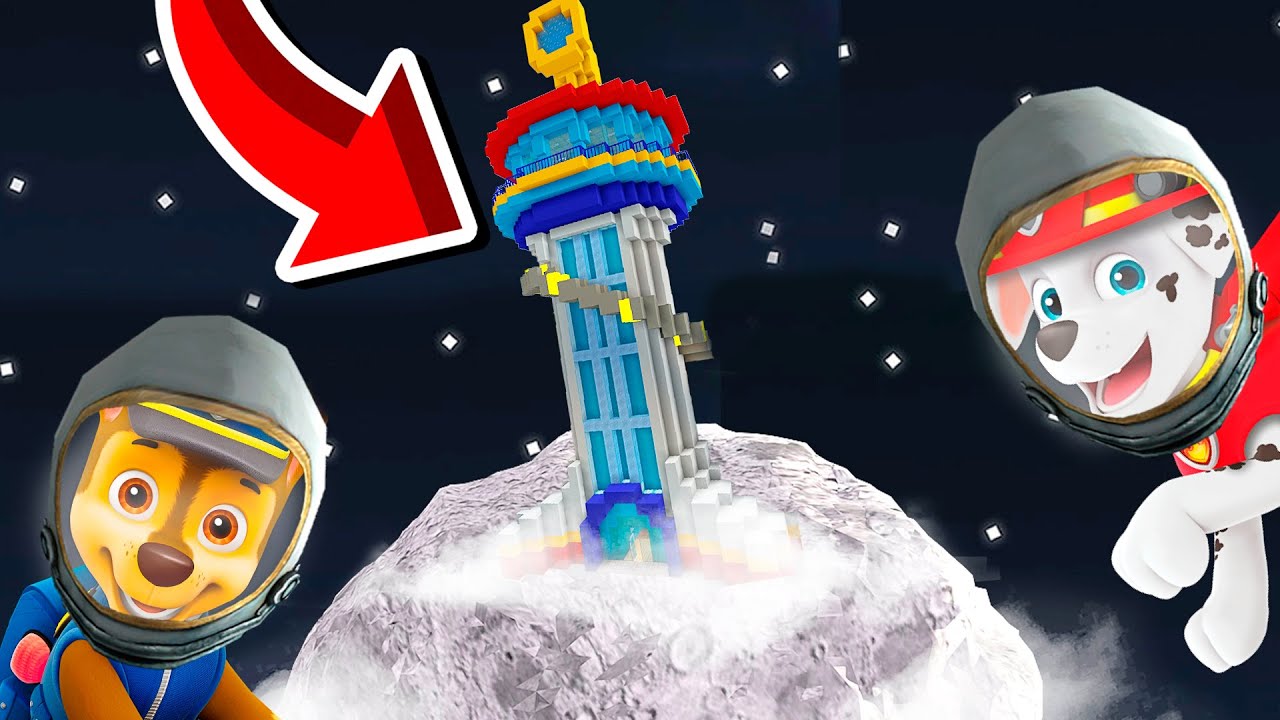 LA CASA DE PAW PATROL APARECE EN LA LUNA DE MINECRAFT 🌑