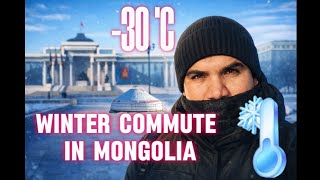 Morning Walk in -30°C | Winter in Ulaanbaatar, Mongolia ❄️