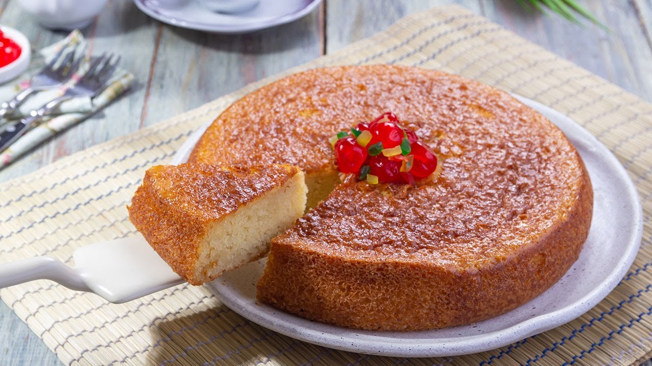 كيكة الزبادي بالشربات من اخف و اشهى الحلويات و سريعة التحضير