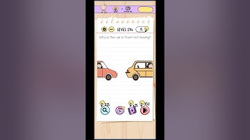 Brain test level 274 solution / why is the car in front not moving?