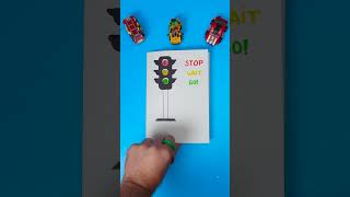 🔋 How To Make A Real Light-Up Paper Traffic Light 🚦✨ #shorts #kidslearning