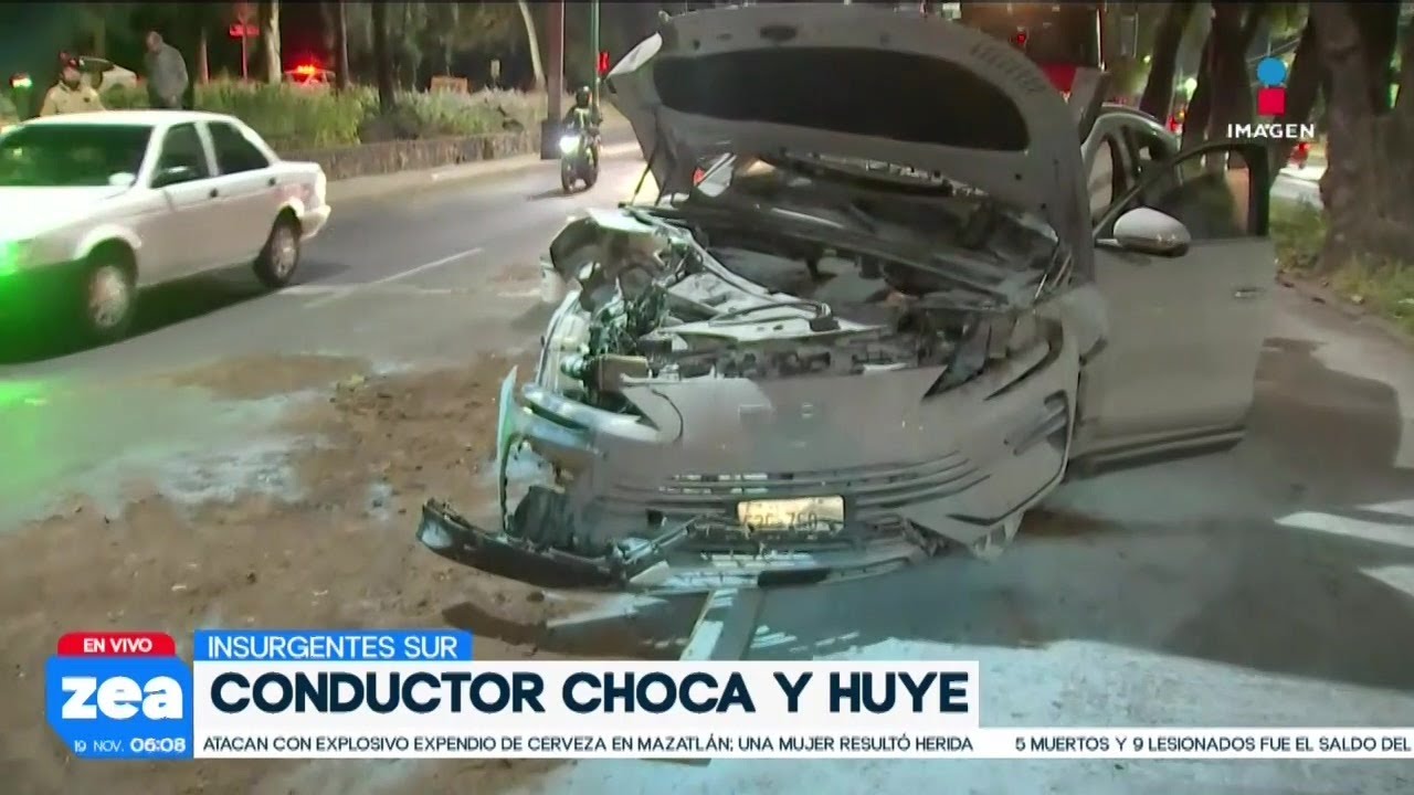 Conductor choca y se da a la fuga en Insurgentes Sur | Noticias con ...