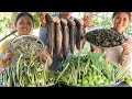 Cooking Stolon Pontederiaceae with Small Fish & Big Snakehead Murrel & Snail Recipe - Donation Foods