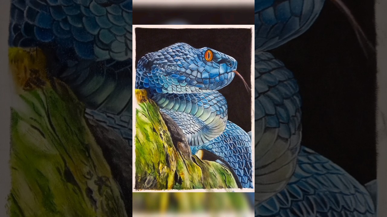 Painting a realistic snake in Oil Paint | Oil Painting| Time-lapse | Realistic snake painting | 🐍