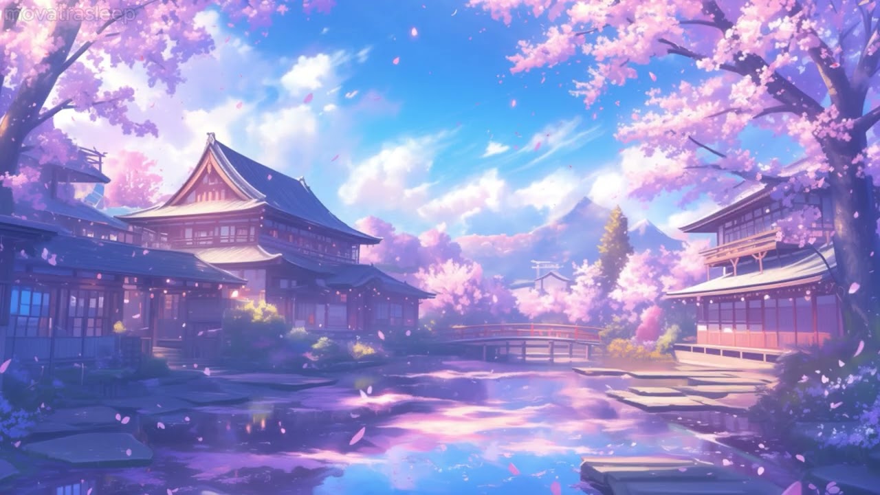 Spring Time 🌸 Peaceful Japanese Garden Ambience | Relaxing Piano & Nostalgic Vibes (3 Hours)