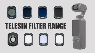 TELESIN FILTERS: DJI Osmo Pocket 3 & 4 (CPL, ND16, ND64, ND256, WIDE, LPF, 6 Point Star, Black Mist)