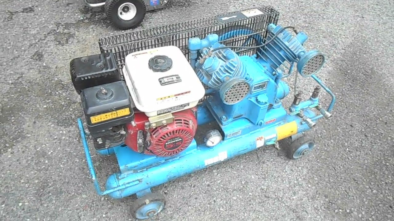 エンジンコンプレッサーMEIJI AIR COMPRESSOR 4馬 エンジンコンプレッサーMEIJI AIR COMPRESSOR 4馬 エンジン