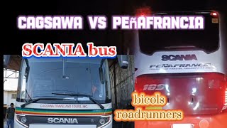 Cagsawa bus vs peñafrancia bus, bakbakan Ng 2 SCANIA BUS, byaheng BICOL na malulupit