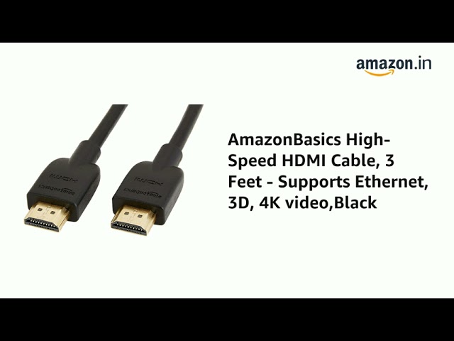 AmazonBasics High-Speed HDMI Cable, 3 Feet - Supports Ethernet, 3D, 4K video,Black

Brand: AmazonBas