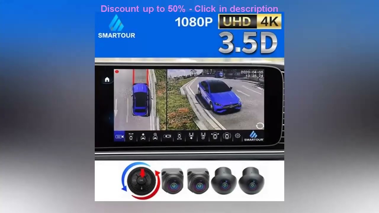 Smartour 3.5D 4K Universal Car HD 360 Degree Surround View System Driving With Bird View System 4