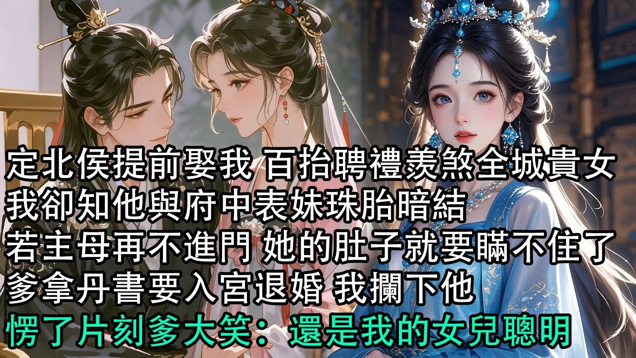 【一口氣看完】定北侯提前娶我 百抬聘禮羨煞全城貴女，我卻知他與府中表妹珠胎暗結，若主母再不進門 她的肚子就要瞞不住了，爹拿丹書要入宮退婚 我攔下他，愣了片刻爹大笑：還是我的女兒聰明