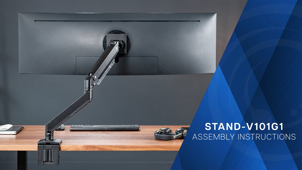 STAND-V101G1 Pneumatic Arm Single Monitor Desk Mount Assembly by VIVO