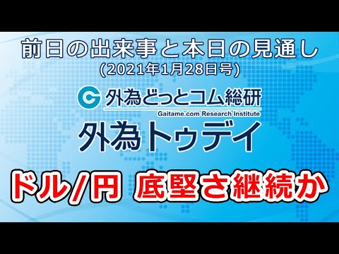 FXテキスト動画「ドル/円、底堅さ継続か」 外為トゥデイ 2021年1月28日号