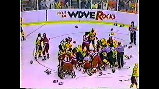 Detroit Red Wings vs Pittsburgh Penguins Bench Clearing Brawl 1983 Joe Paterson vs Marty McSorley
