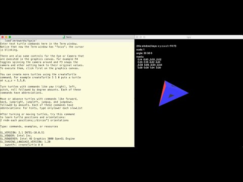 Turtle graphics using openGL in J language: demo of dosido