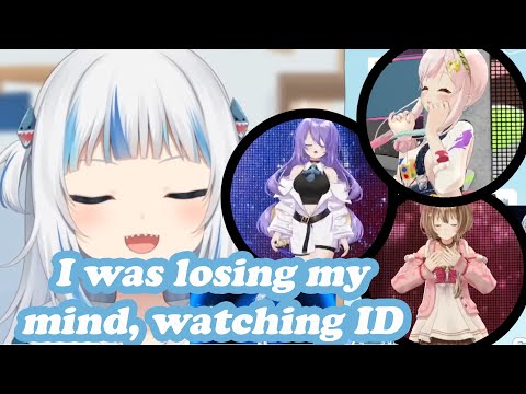 Gura fangirls over Moona, Risu, and Iofi's Holofes performance (Hololive/Eng Sub/Sub Indo)