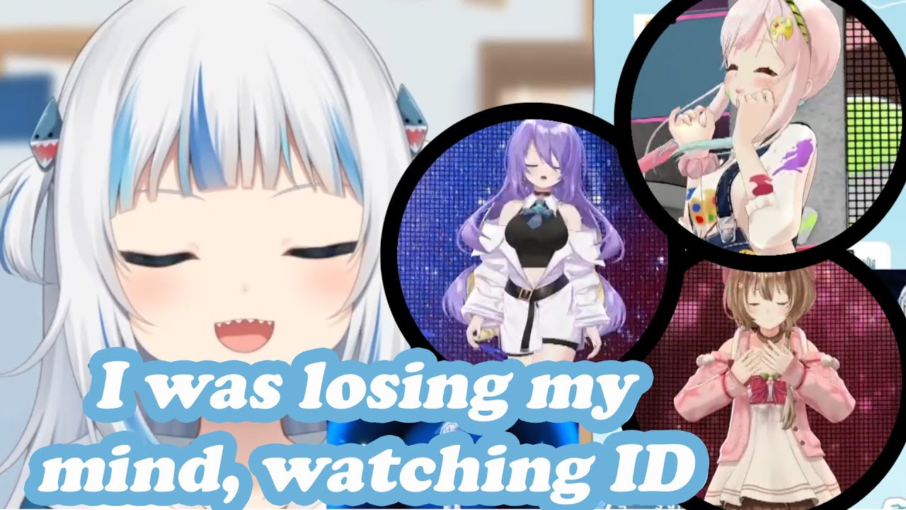 Gura fangirls over Moona, Risu, and Iofi's Holofes performance (Hololive/Eng Sub/Sub Indo)